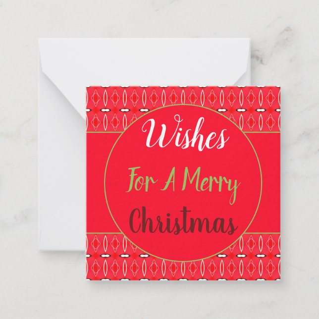 Sweet Christmas Holiday Mini Note Card (Front)