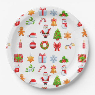 Sweet Christmas Icons Design Paper Plate