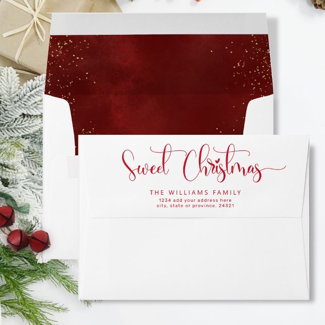 Sweet Christmas Script inside Red and Gold Glitter Envelope (Creator Uploaded)