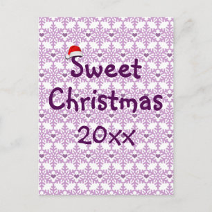 Sweet Christmas Snowflake Pattern Holiday Postcard