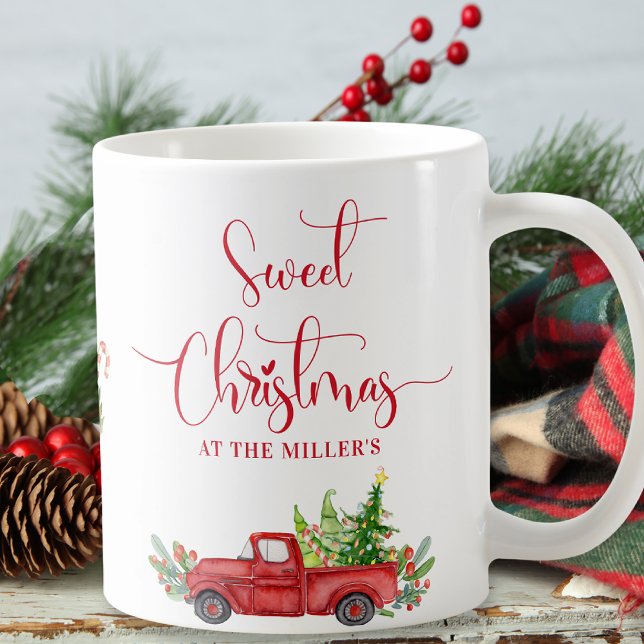 Sweet Christmas Vintage Red Truck, Holiday Coffee Mug (Creator Uploaded)