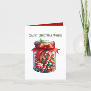 Sweet Christmas wishes candy add message Holiday Card