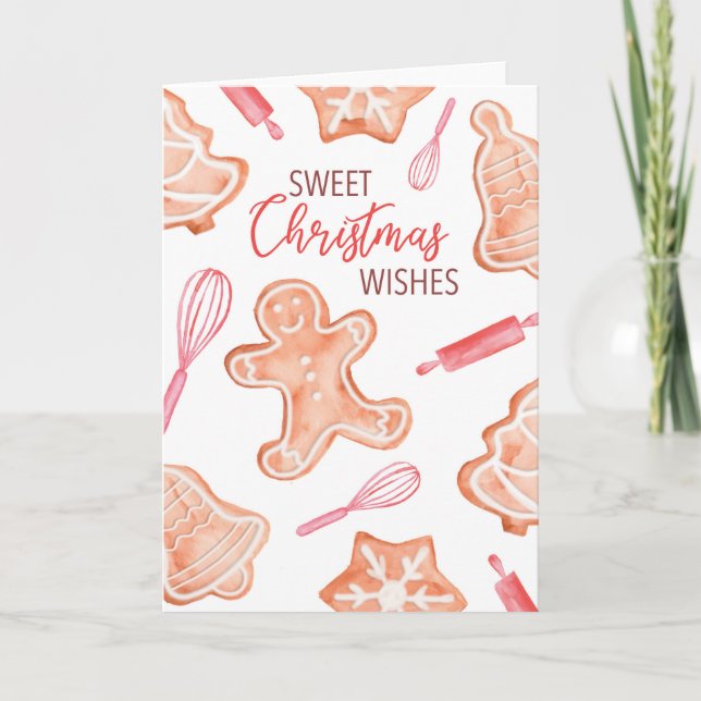 Sweet Christmas Wishes Gingerbread Card  (Front)