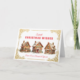 Sweet Christmas Wishes   Gingerbread House Card