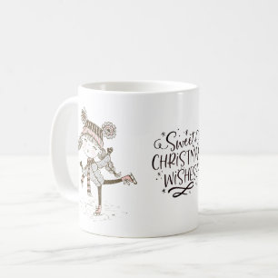 Sweet Christmas Wishes Ice Skating Coffee Mug