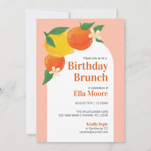 Sweet Citrus Birthday Brunch Invitation