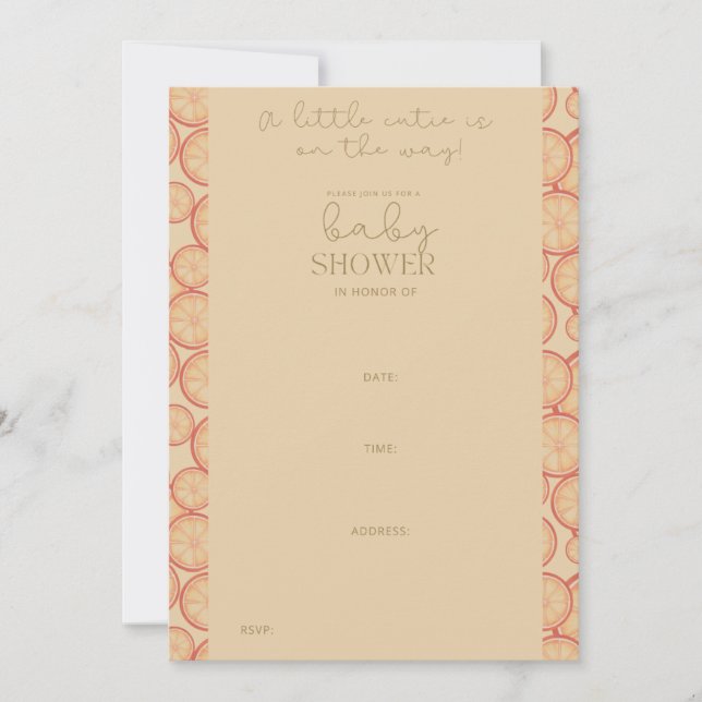 Sweet Citrus Bliss: A Fresh New Beginning Invitation (Front)