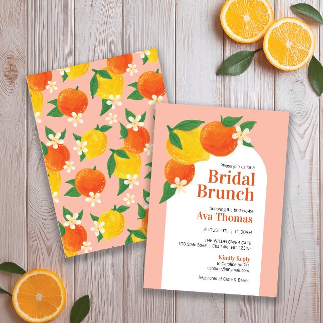 Sweet Citrus Bridal Shower Brunch Invitation (Creator Uploaded)