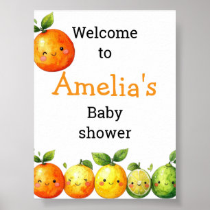 Sweet Citrus Cutie Baby Shower  Poster