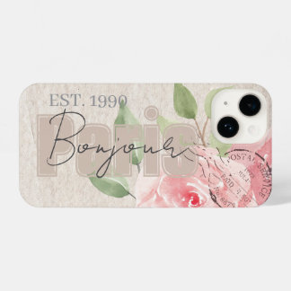 Sweet classy stylish Grunge botanical Bonjour iPhone 14 Case
