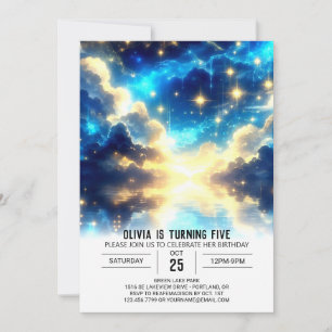 Sweet Clouds Celestial Digital Birthday Invitation