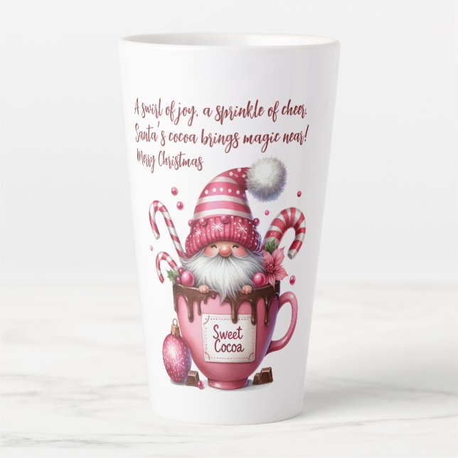Sweet Cocoa Santa Gnome Latte Mug (Front)