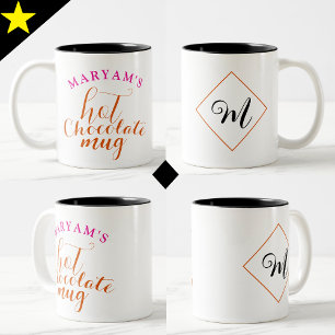Sweet Coffee Hot Chocolate Mug with Name & Initial