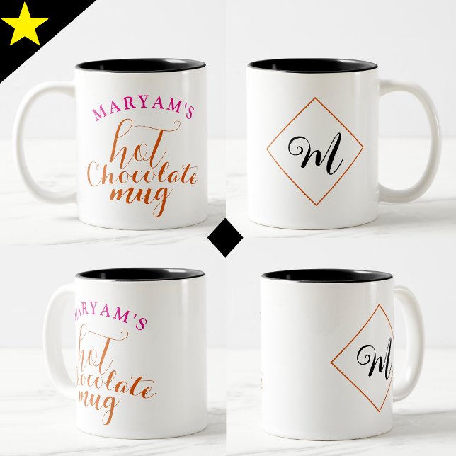 Sweet Coffee Hot Chocolate Mug with Name & Initial (personalized mugs with names)