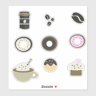 Sweet Coffee Treats Set Sticker