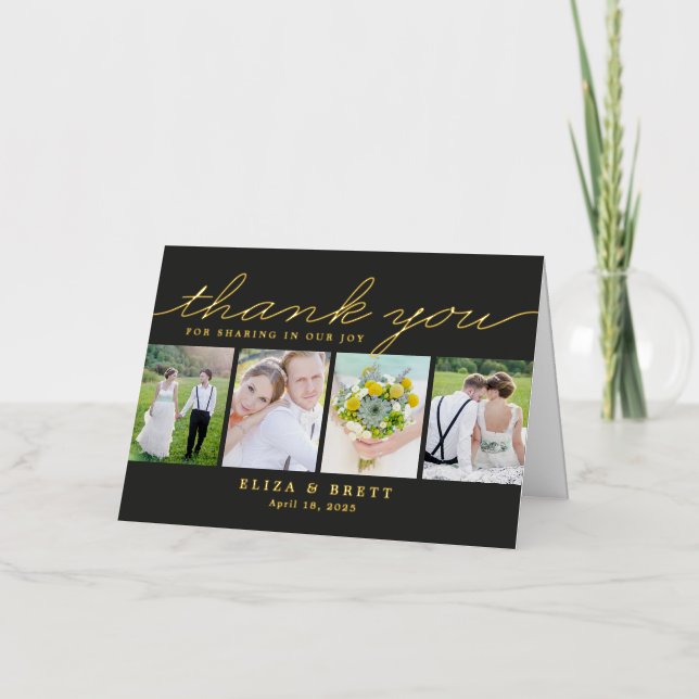 Sweet Collage Folded Foil Thank You Card (Front)