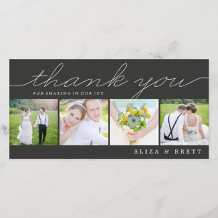 Sweet Collage Wedding Thank You Cards - Charcoal