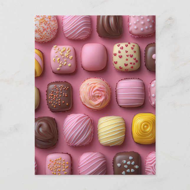 Sweet colorful chocolates postcard (Front)