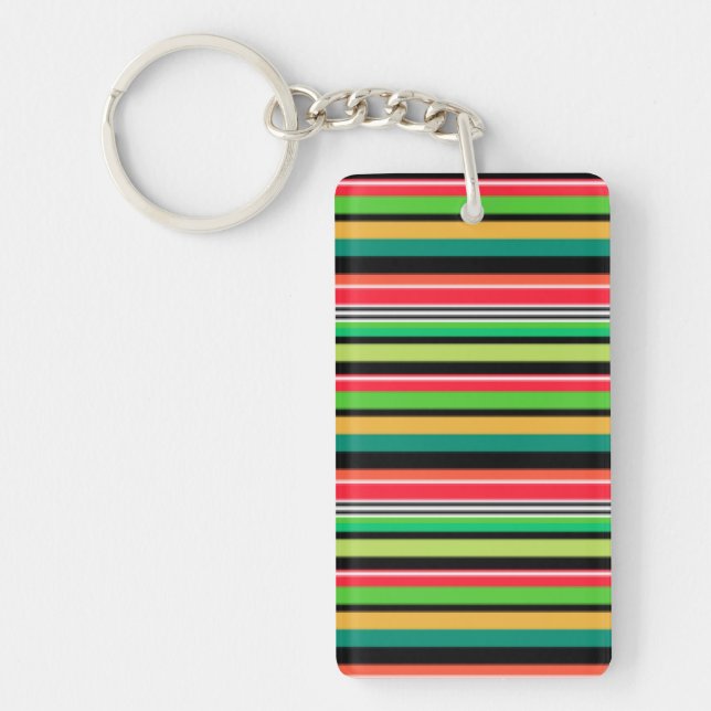 Sweet colorful stripes  key ring (Front)