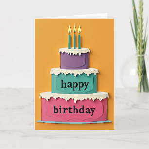 Sweet Colourful Cake Birthday Card