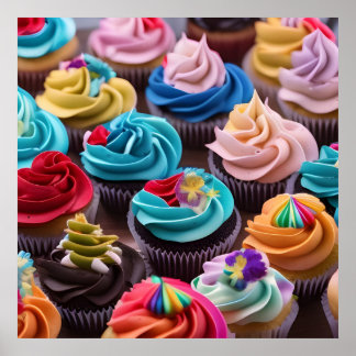 Sweet Colourful Cupcakes version 2 Poster