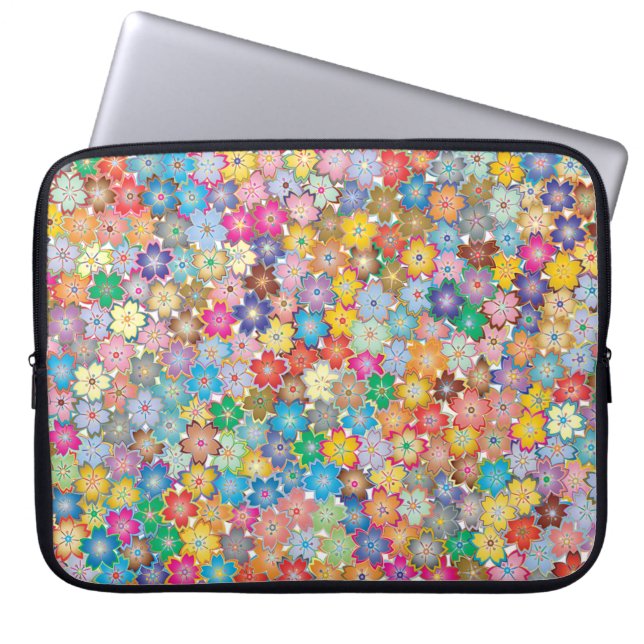 Sweet Colourful Flower Design | Laptop Sleeve (Front)