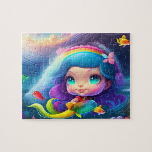 Sweet Colourful Little Cute Mermaid Jigsaw Puzzle