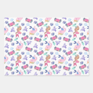 Sweet & Colourful Mermaid Wrapping Paper Sheet