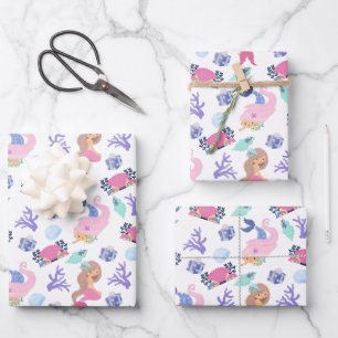 Sweet & Colourful Mermaid Wrapping Paper Sheets
