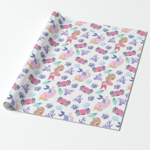 Sweet & Colourful Mermaid Wrapping Paper Sheets