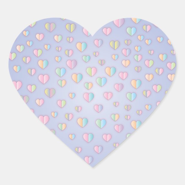 Sweet Colourful Speckles Blank Template Heart Sticker (Front)