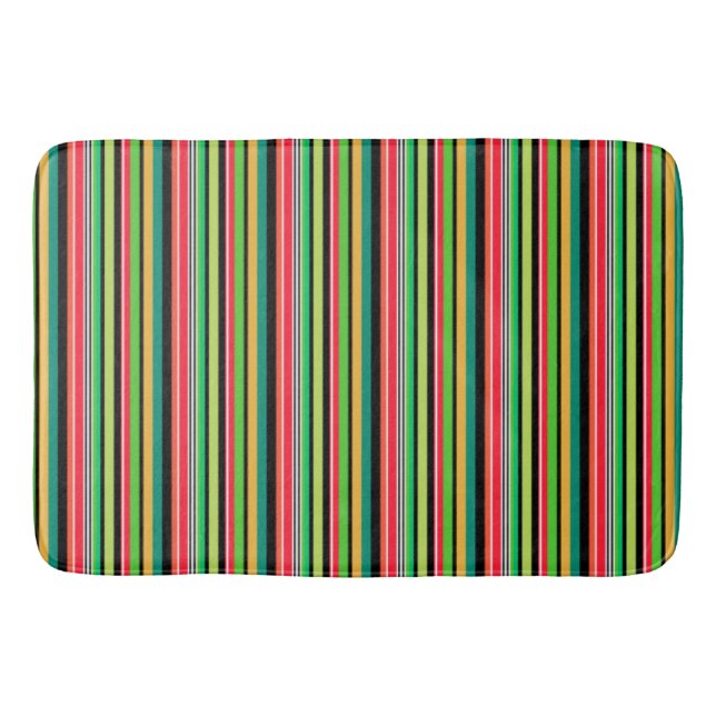Sweet colourful stripes  bath mat (Front)