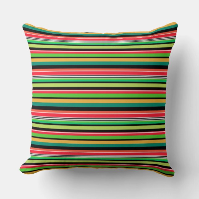 Sweet colourful stripes  cushion (Front)