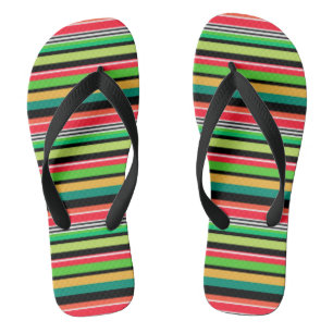 Sweet colourful stripes flip flops