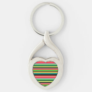 Sweet colourful stripes key ring
