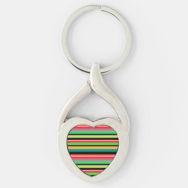 Sweet colourful stripes  key ring (Front)