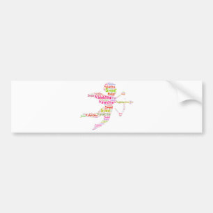 Sweet Colourful Valentine Cupid Bumper Sticker
