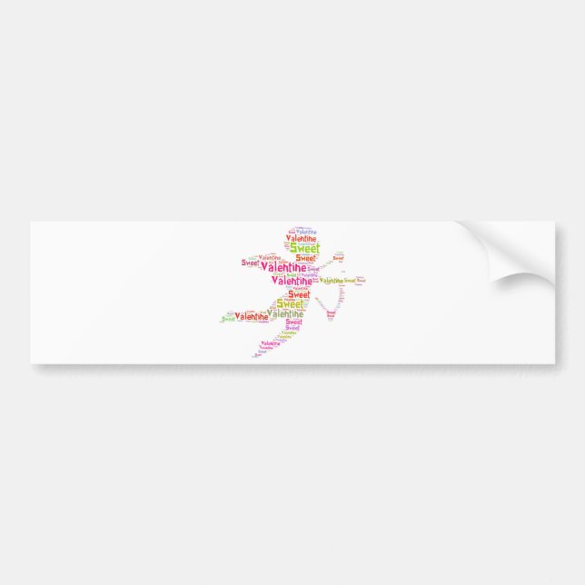 Sweet Colourful Valentine Cupid Bumper Sticker (Front)