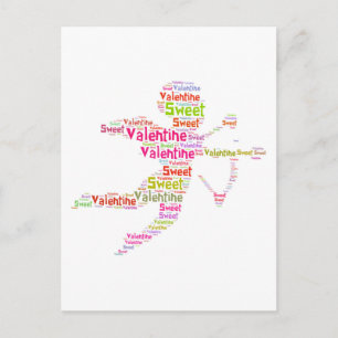 Sweet Colourful Valentine Cupid Holiday Postcard