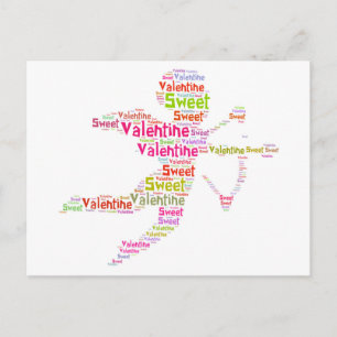 Sweet Colourful Valentine Cupid Holiday Postcard