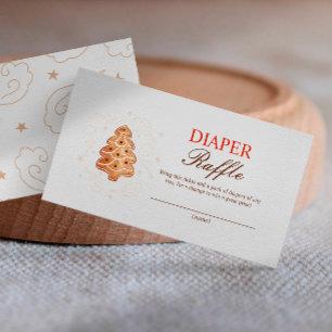 Sweet Cookie Christmas Diaper Raffle Baby Shower Enclosure Card