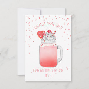 Sweet Cookie Milkshake Classroom Valentine Card