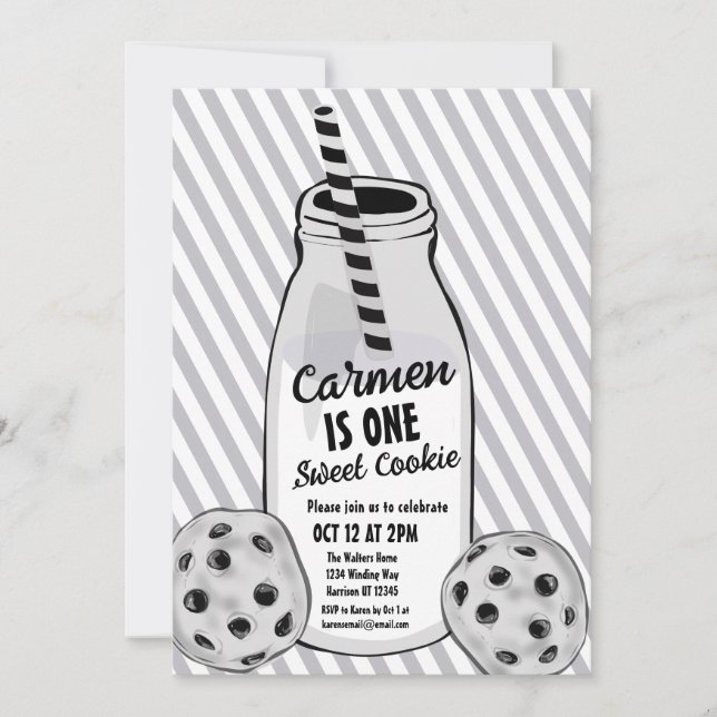 Sweet Cookie Mouse First Birthday Invitation (Front)