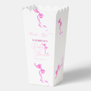 Sweet Coquette Pink Bow Tie Elegant Baby Shower Fa Favour Box
