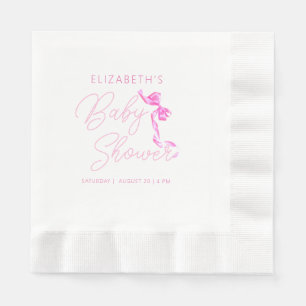 Sweet Coquette Pink Bow Tie Elegant Baby Shower Napkin