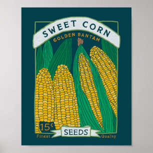 Sweet Corn Seed Packet Poster (Rich Navy)