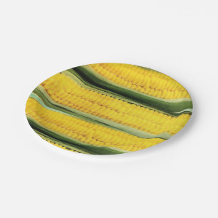 Sweet corn - vintage illustration paper plate