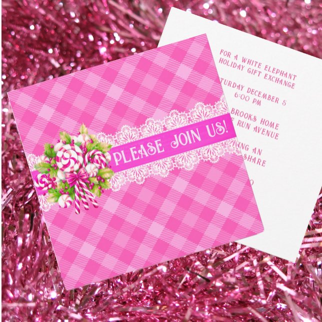Sweet Cottage Pink Purple Flat Holiday Invitation (Start planing your party!)