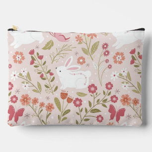 Sweet Cottagecore Bunny and Botanicals Accessory Pouch