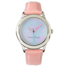 Sweet cotton candy watch with changeable text